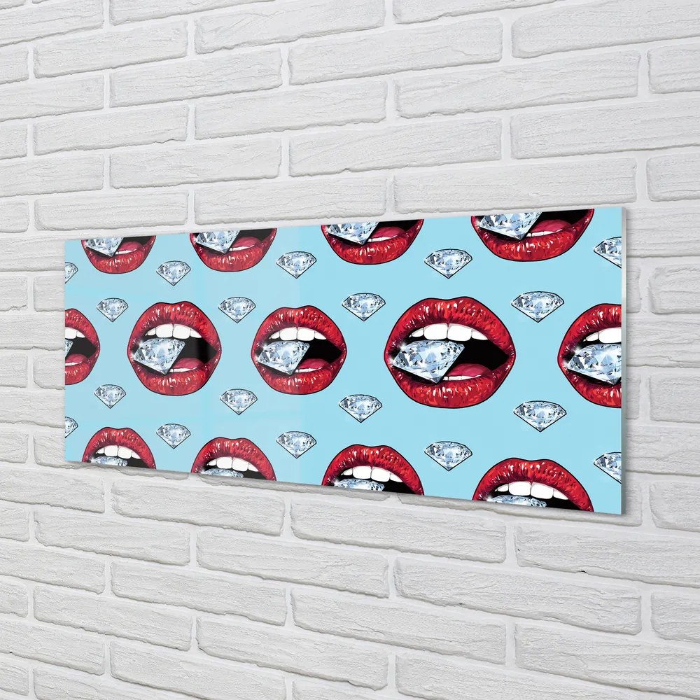 Szklany Panel Diamentowe Usta