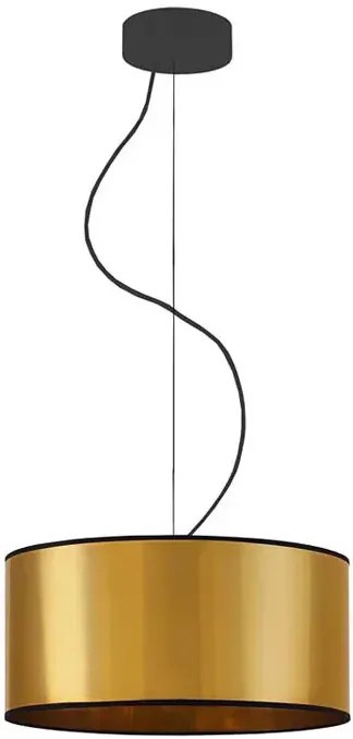 Złoty żyrandol z okrągłym abażurem 30 cm - EX853 M8-F69