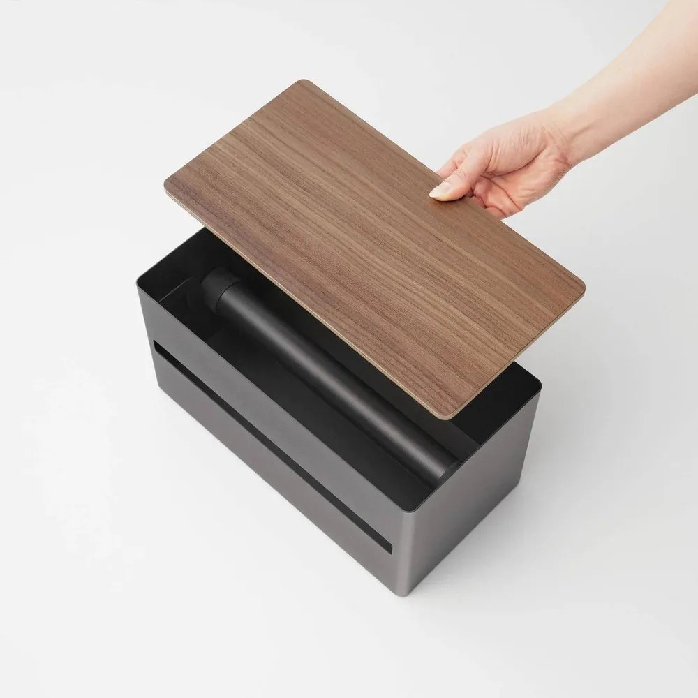 Czarny metalowy stojak na ręczniki papierowe Rin – YAMAZAKI