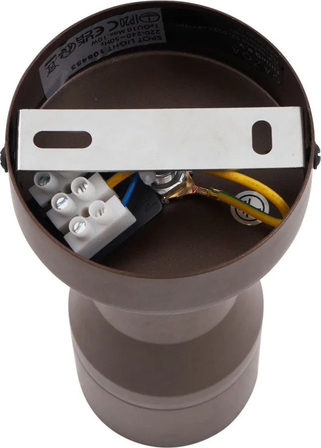 Nowoczesny sufitowy reflektor halogenowy, ciemny brąz, oprawka GU10, okrągły, 50 mm - Stanley