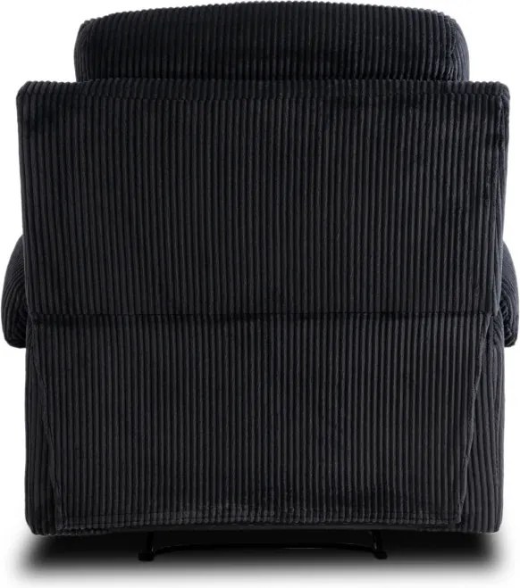 Fotel Rozkładany z Podnóżkiem TORRES Czarny Sztruksowy Nowoczesny