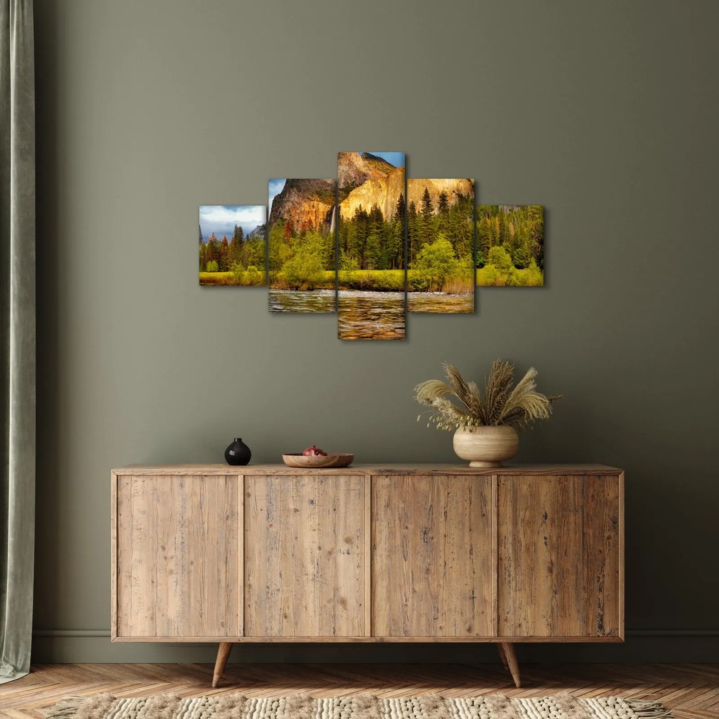 Obraz- Skały nad jeziorem (125x70 cm)