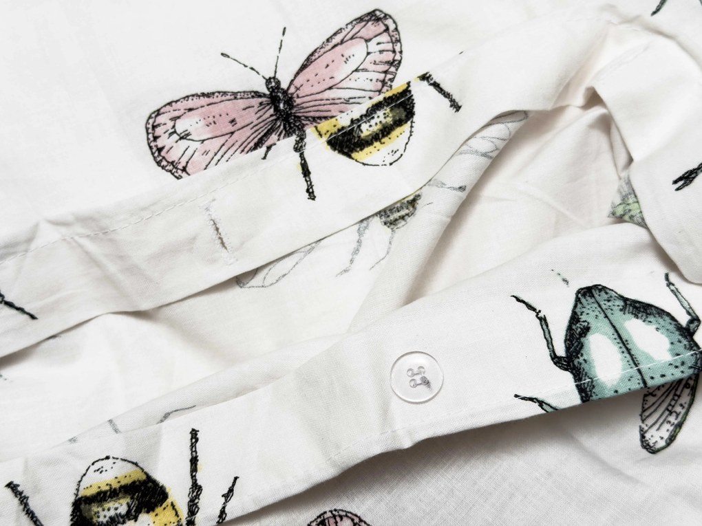 PrzytulneMieszkanie.pl PrzytulneMieszkanie.pl Bawełniana pościel do łóżeczka TINY WINGS biała Rozmiar pościeli: 45 x 65 cm | 90 x 135 cm