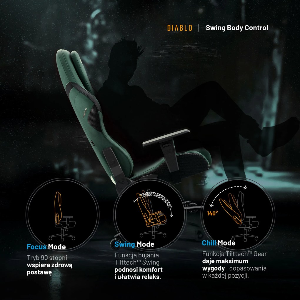 Fotel Diablo X.One Prime, Forest Green, Normal Size