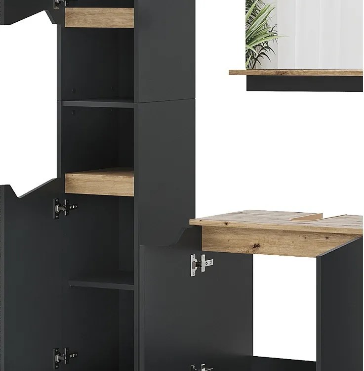 Zestaw mebli łazienkowych antracyt 60x35x57 marelle