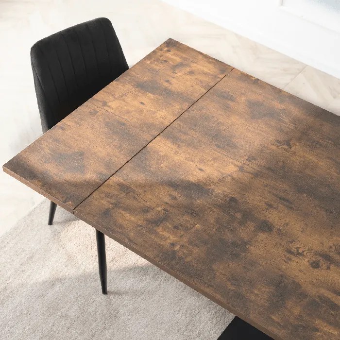 Stół Rozkładany Prostokątny REX 160-220 cm Dąb Rustykalny/Czarny do Jadalni Nowoczesny Loft