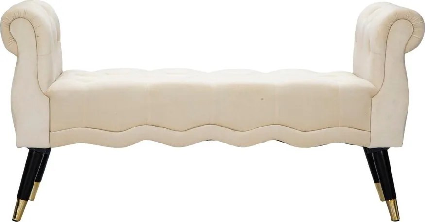 Kremowa aksamitna ławka Paris – Mauro Ferretti