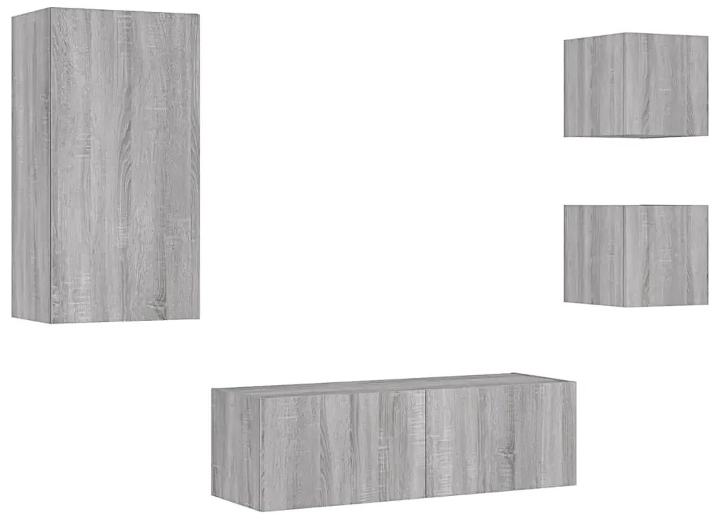 Szafki ścienne led w kolorze szarego dębu sonoma T1-K72