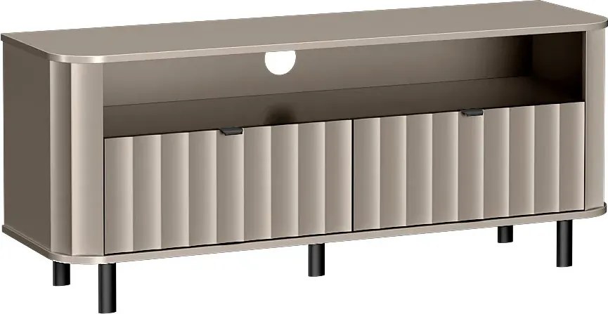 Szary ryflowany stolik pod tv glina K2-C38