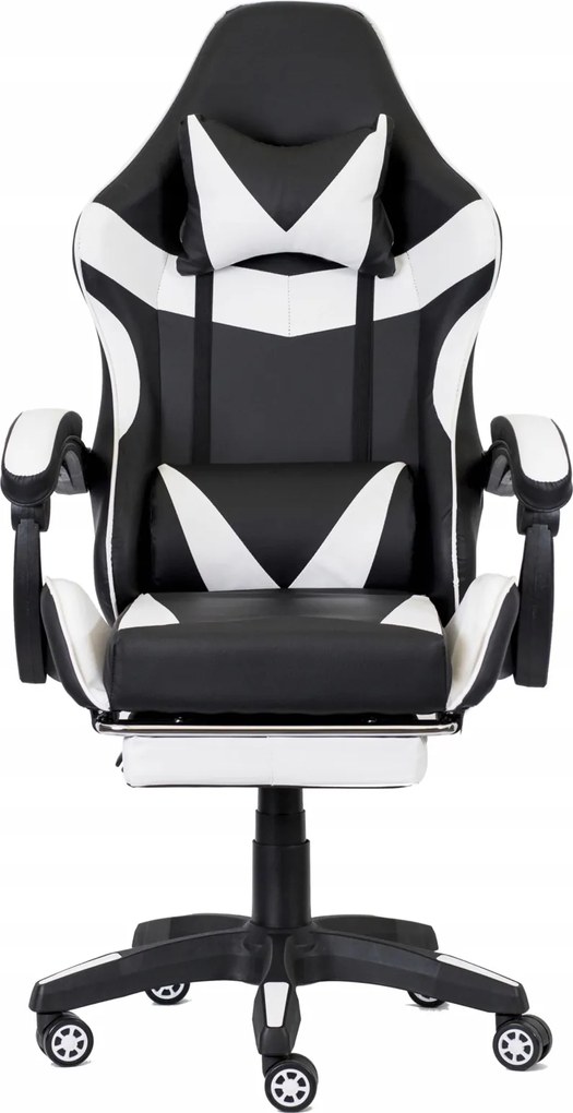 Fotel gamingowy z podnóżkiem Raxor, kolor czarno-biały