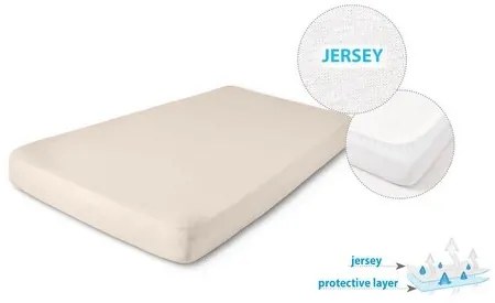 Matex Jersey nieprzepuszczalne prześcieradłojasnobeżowe, 60 x 120 x 10 cm, 60 x 120 cm