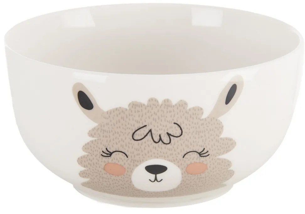 Orion Porcelanowy kubek z miseczką Lama, 0,35 l