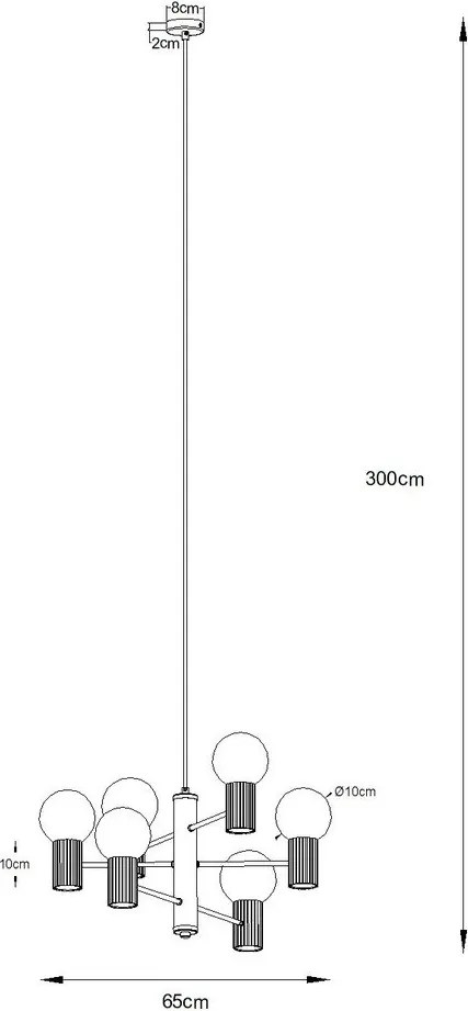 Czarna lampa wisząca ze szklanym kloszem Orbital – Sollux
