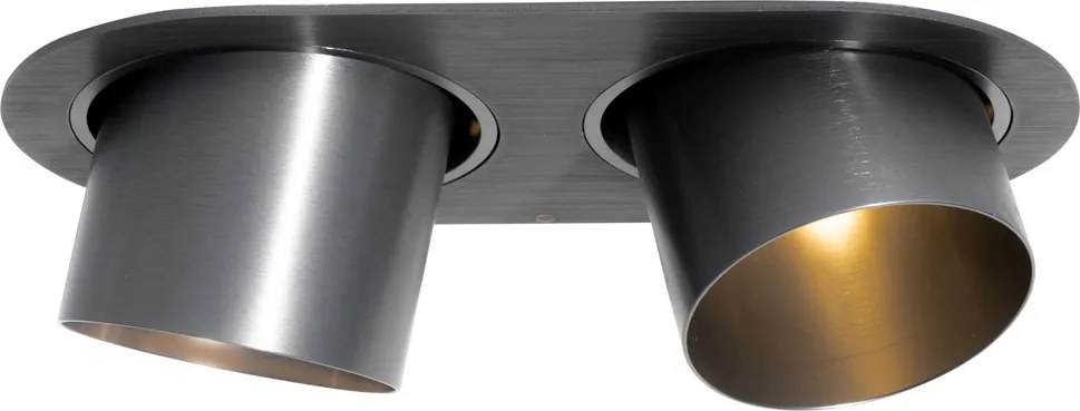 Zestaw 6 reflektorów wpuszczanych Gunmetal GU10 70mm z możliwością przechylania 2-źródła światła - Installa