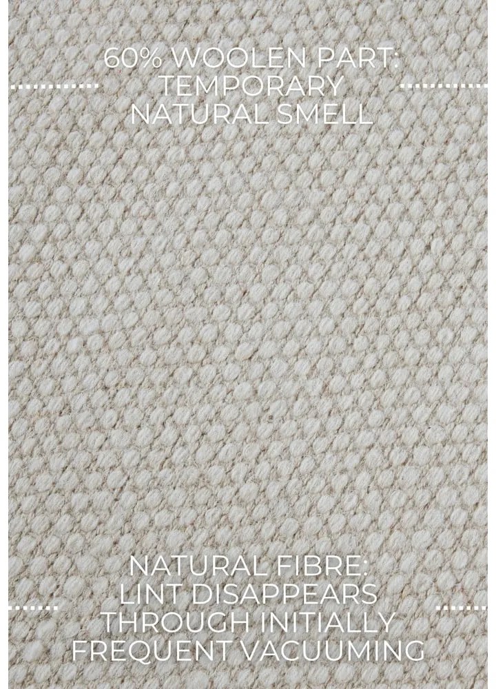 Kremowy dywan z mieszanki wełny tkany ręcznie 190x280 cm Pradesh Natural White – Elle Decoration