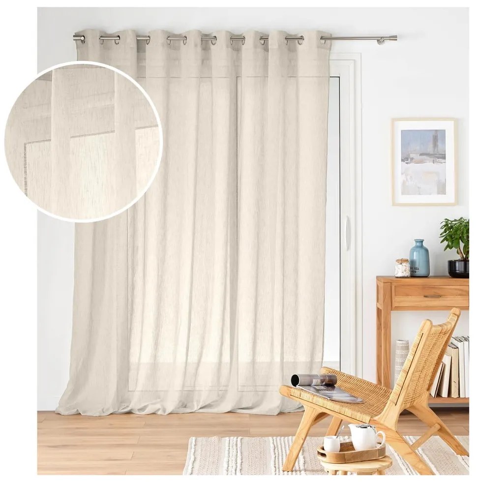 Firanka w naturalnym kolorze 300x240 cm Carlin – douceur d'intérieur