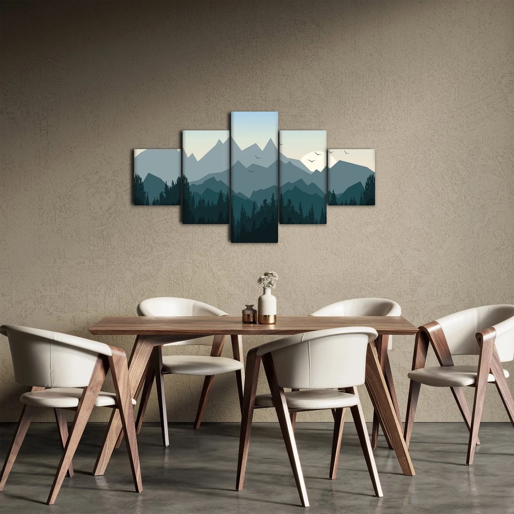 Obraz - Góry oczami grafika (125x70 cm)