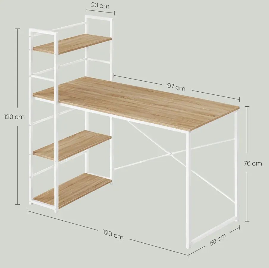Nowoczesne biurko biały + dąb sonoma S3-R95