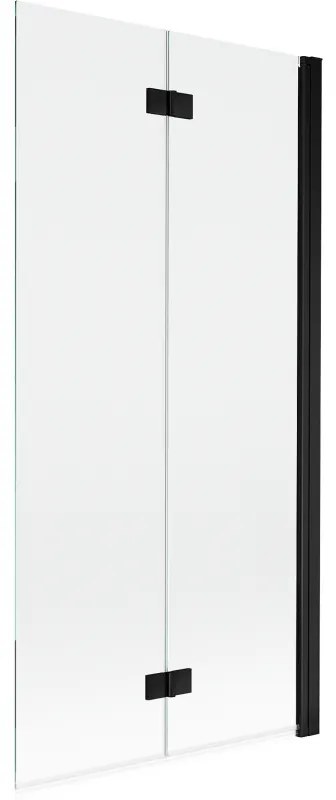 Mexen Mist parawan nawannowy 2-skrzydłowy prawy 90 x 150 cm, transparent, czarny - 8A9-090-002-70-00-P