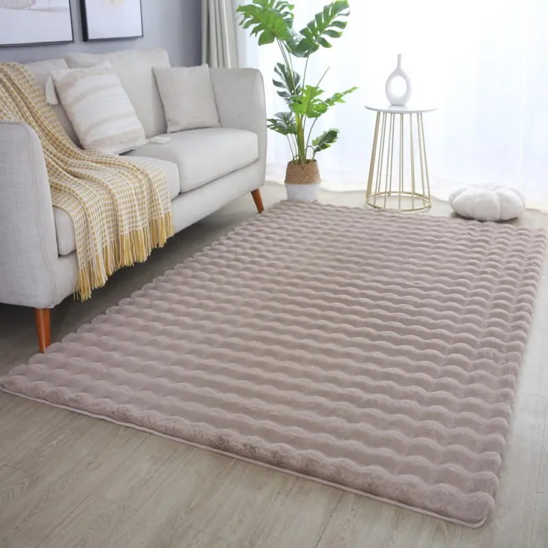 Dywan pluszowy 3D Ambiance beżowy 80 cm x 250 cm