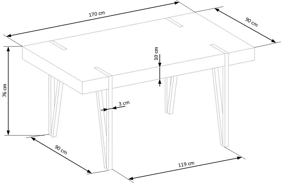 Nowoczesny stół do salonu Yohann dąb san remo