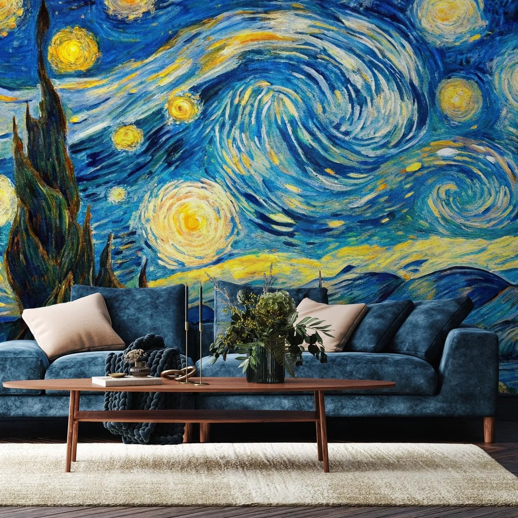 Fototapeta – Gwiaździsta noc w stylu Van Gogha (196x136 cm)