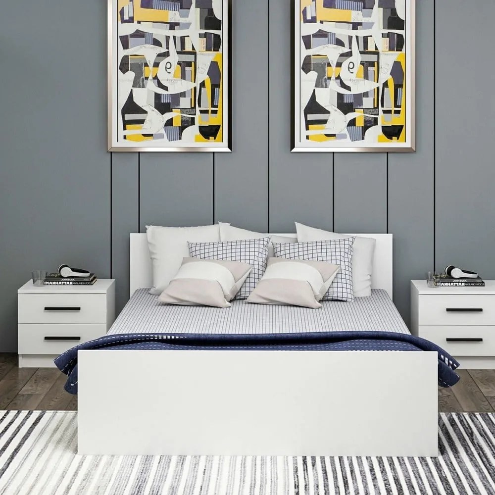Białe łóżko dwuosobowe 160x200 cm Kale – Kalune Design