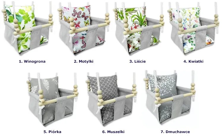 Kubełkowa huśtawka dla dzieci motylki G1-H20