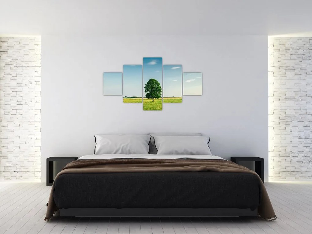 Obraz drzewa na łące (125x70 cm)