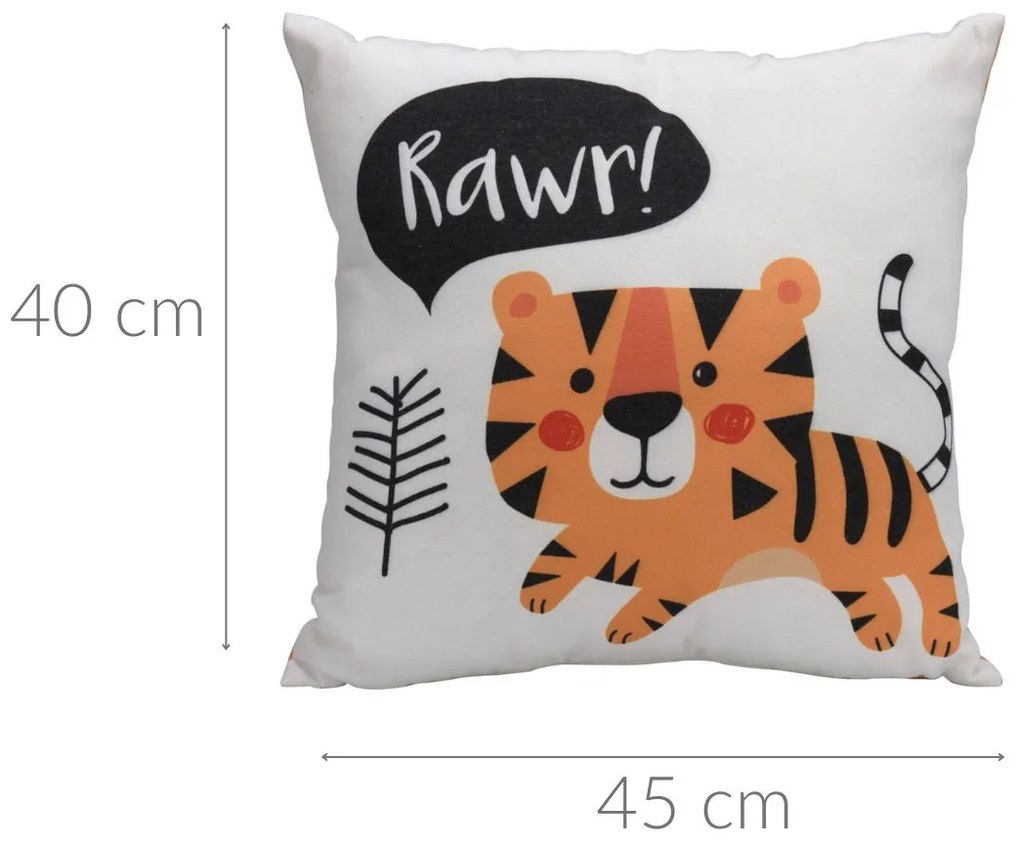 Poszewka na poduszki do pokoju dziecięcego RAWR, 45 x 40 cm
