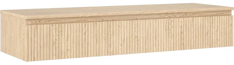 Mexen Rivel szafka łazienkowa podumywalkowa 140 cm z blatem, 1 szuflada, ryflowana , dąb - 91A20-14023-1-BFC81