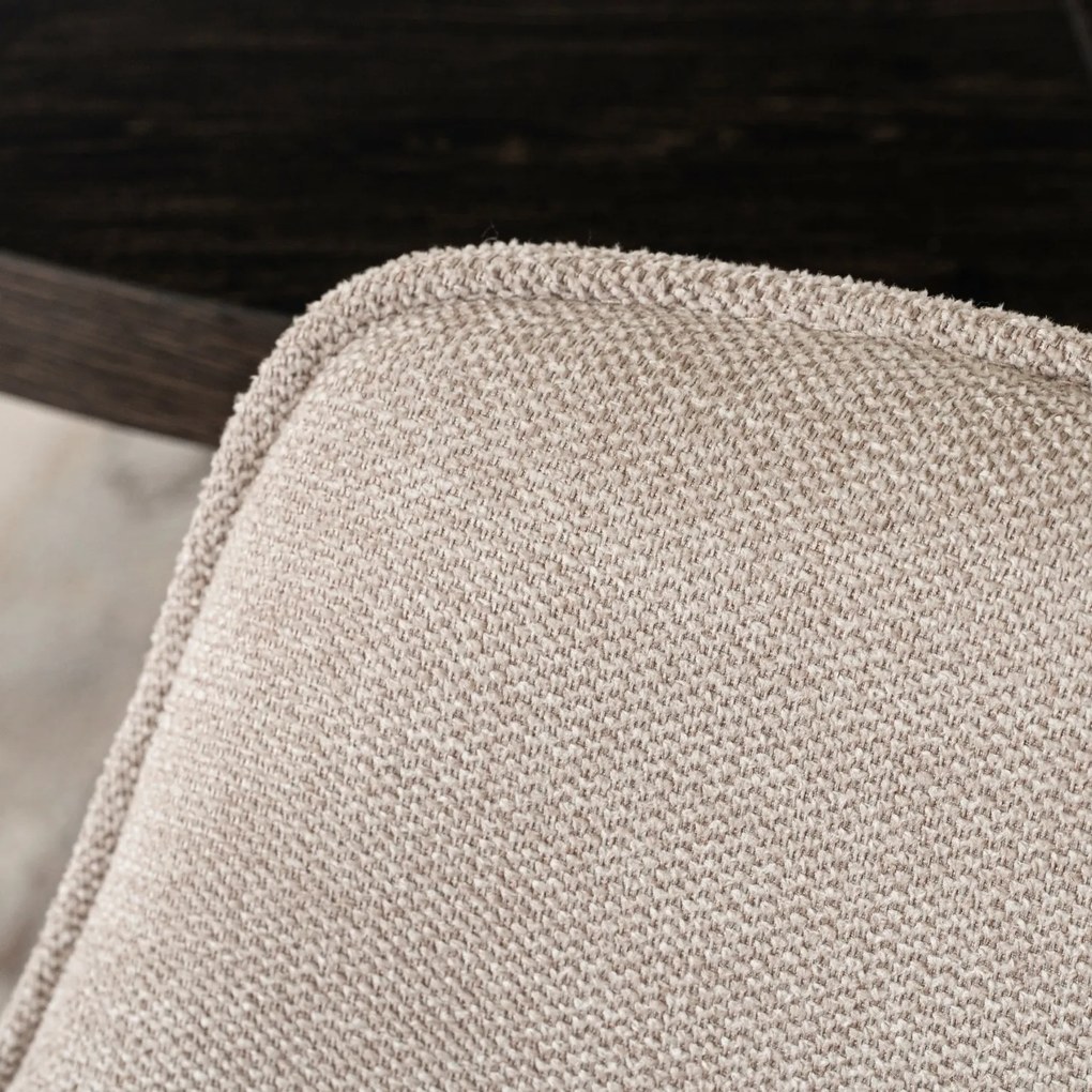 Krzesło Tapicerowane do Jadalni EDRICK Kremowe Nowoczesne Loft