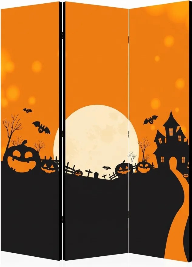 Parawan pokojowy 3-częściowy 135x172 Jednostronny dekoracyjny bajkowy halloween Wielokolorowy Noc Halloween