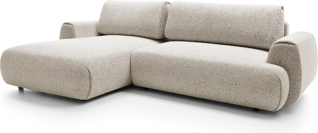 Masseno Narożnik ZEST z funkcją spania i pojemnikiem na pościel Narozniki L, Rozkładana sofa - Beżowy, PUENTE 06