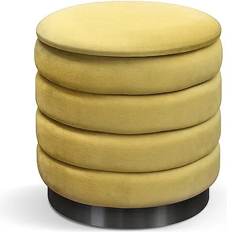 Pufa do przechowywania z żółtego aksamitu - ARENDAL