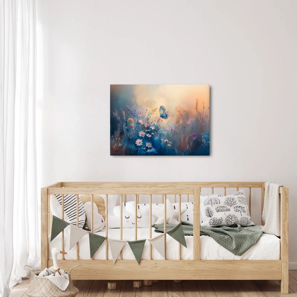 Obraz - Łąka z motylem (70x50 cm)