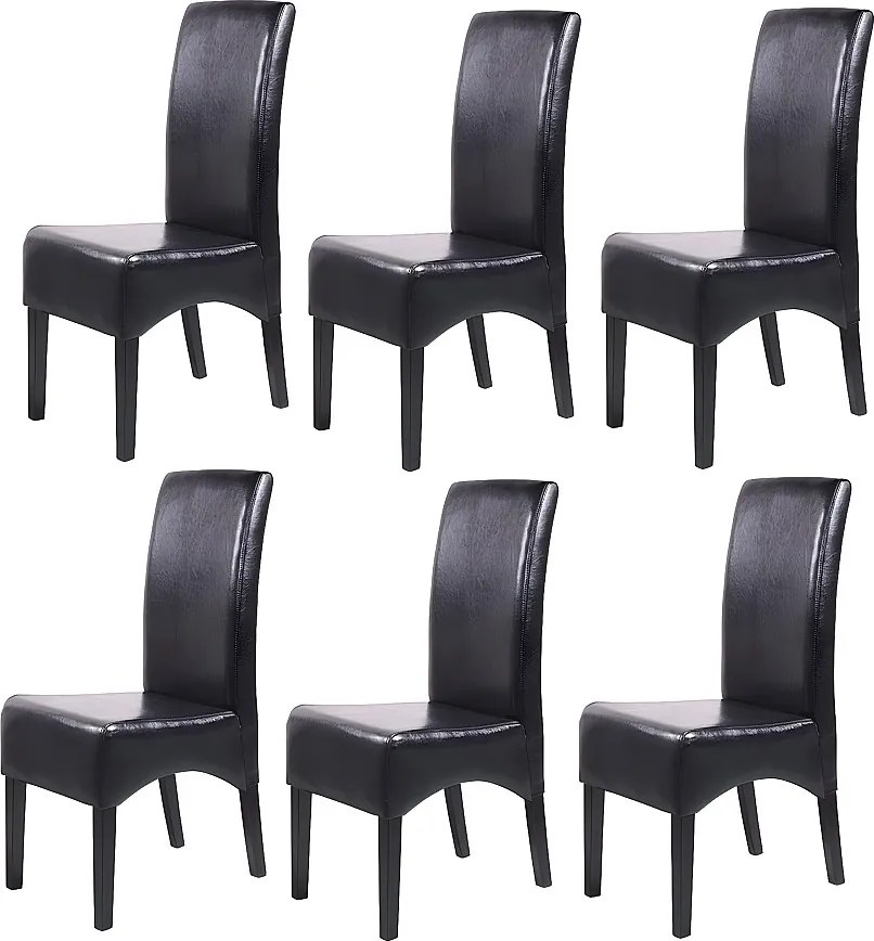 Krzesło do jadalni Crotone (zestaw 6 sztuk),  czarny, ciemne nogi