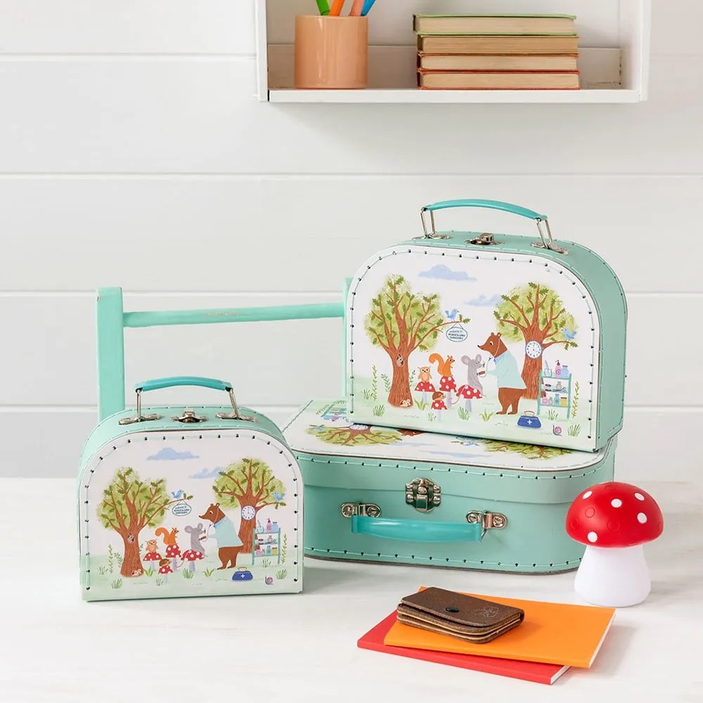 Kartonowe dziecięce pojemniki na zabawki 3 szt. 21x28x8 cm Woodland Friends – Rex London