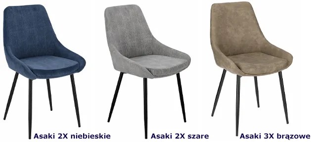 Tapicerowane krzesło sztruksowe szare - Swedo 2X