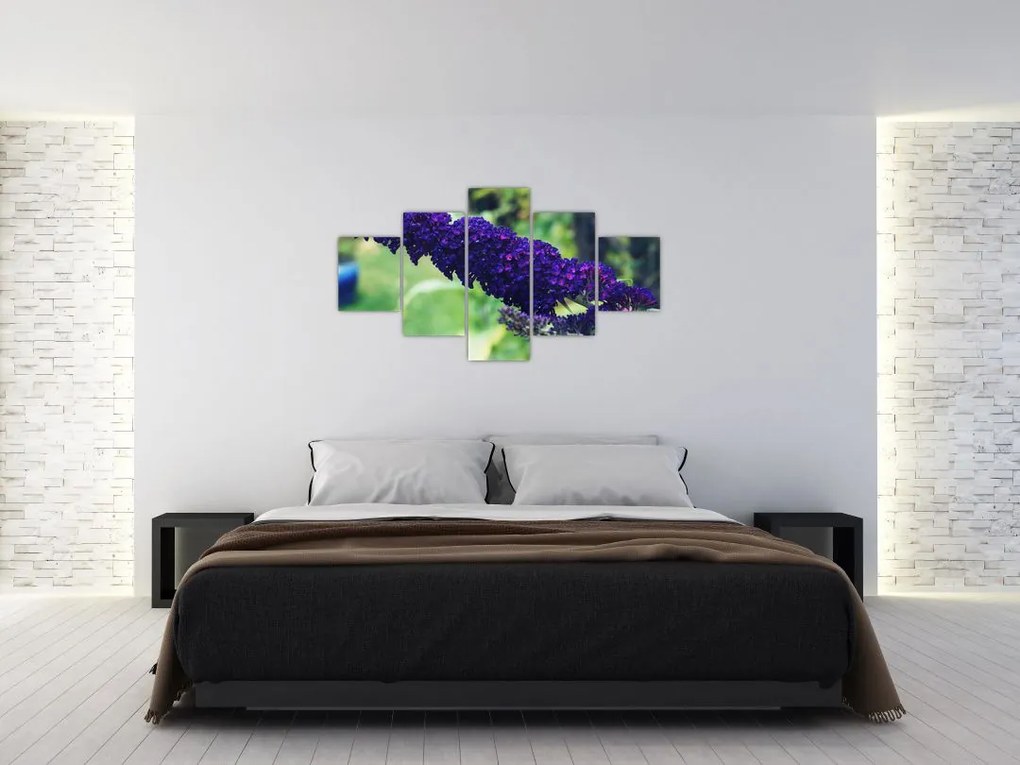 Obraz niebieskiego kwiatu (125x70 cm)