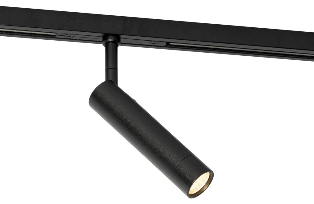 Nowoczesny czarny reflektor do systemu szynowego jednofazowego - Slimline Uzzy