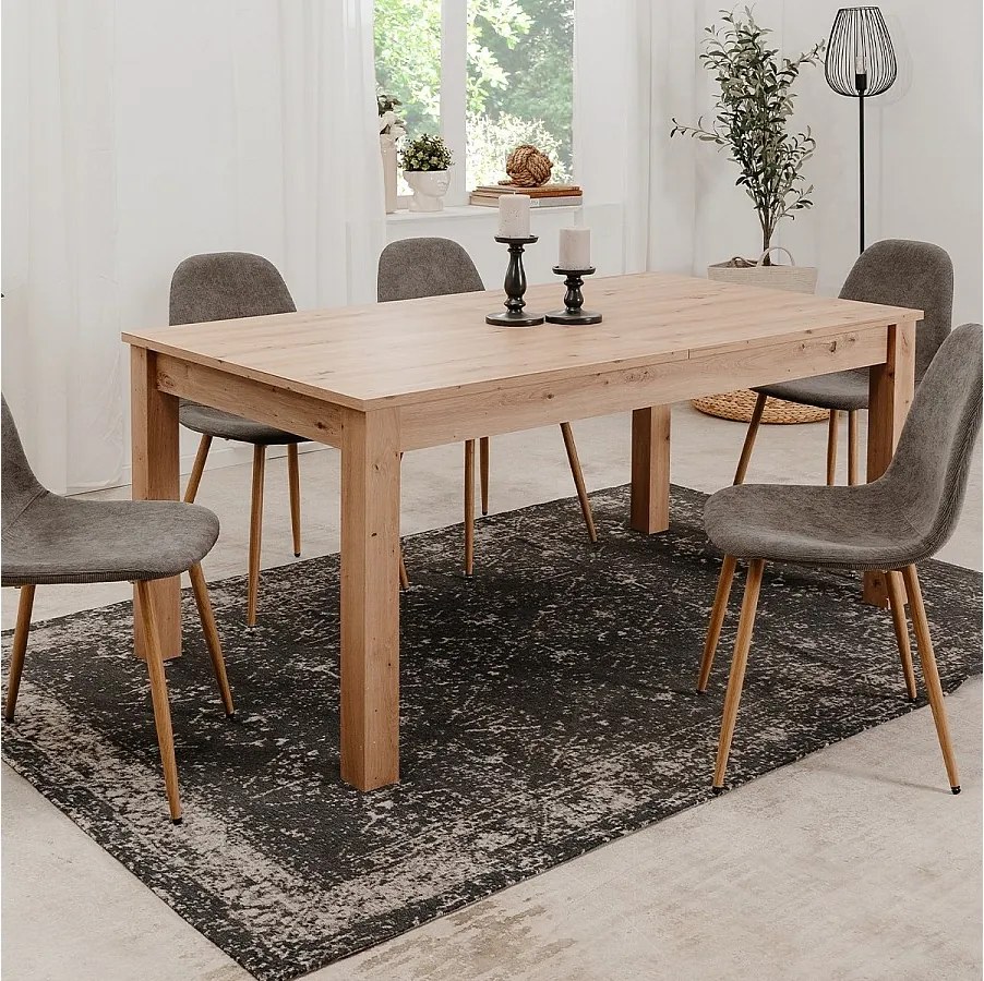 Rozkładany prostokątny stół do jadalni L160/215 cm - BERGEN