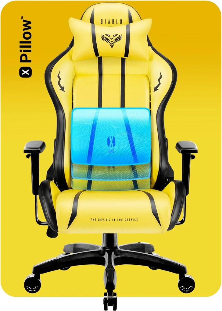 Fotel gamingowy Diablo X-One 2.0 Normal Size Electric Yellow Edition