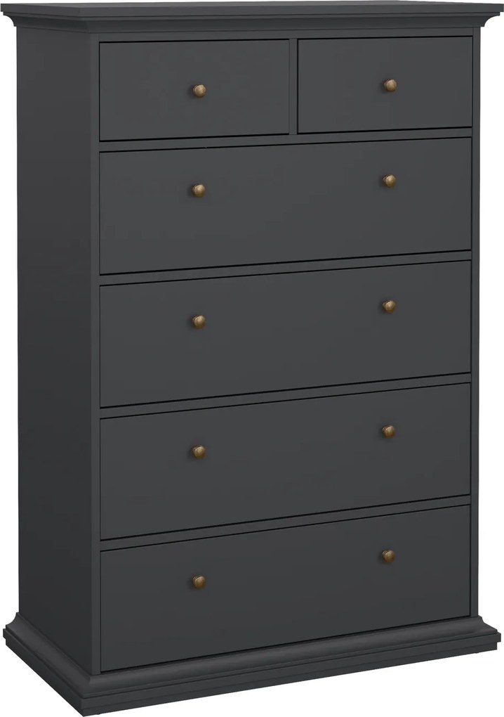 Wysoka komoda Paris 4+2 kolor szary