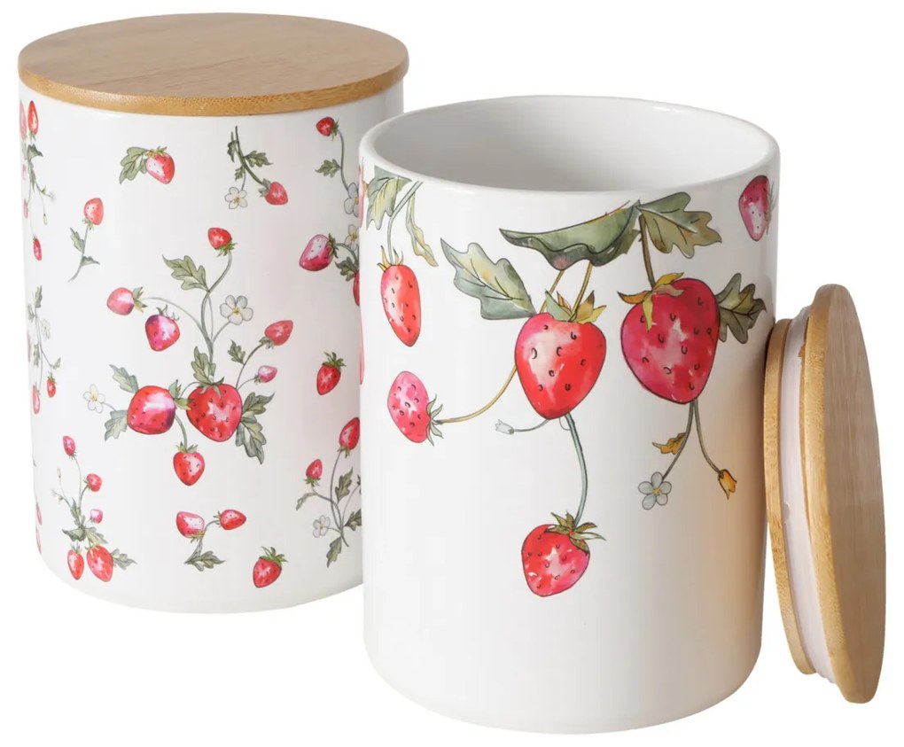 Pojemnik kuchenny ceramiczny w poziomki EMILY