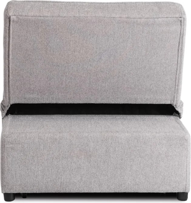 Fotel Wypoczynkowy Rozkładany IBERIS 67 cm Szary Tapicerowany Nowoczesny