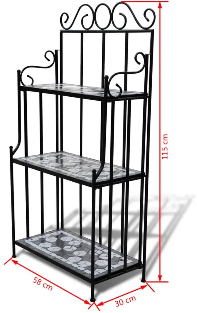 Kwietnik z czarno-białą mozaiką - Industrio