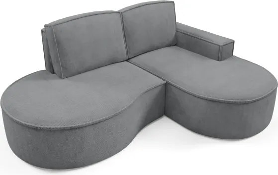 Narożnik MOLLY Prawostronny bez funkcji spania, wolnostojący tkanina CURIO 97 Szary