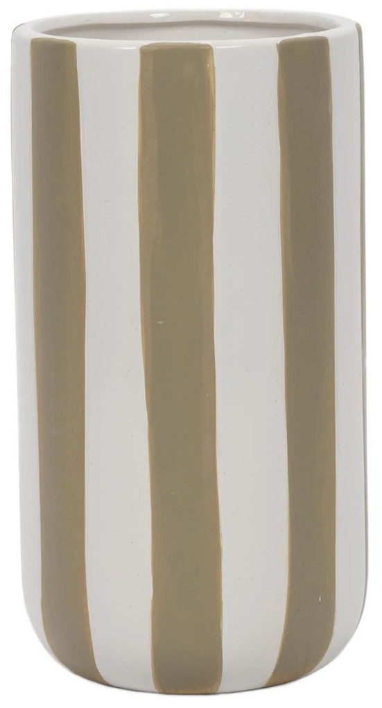 Ceramiczny wazon w grube pionowe pasy, Ø 12 x 20 cm