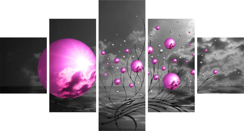 Obraz różowych kul (125x70 cm)